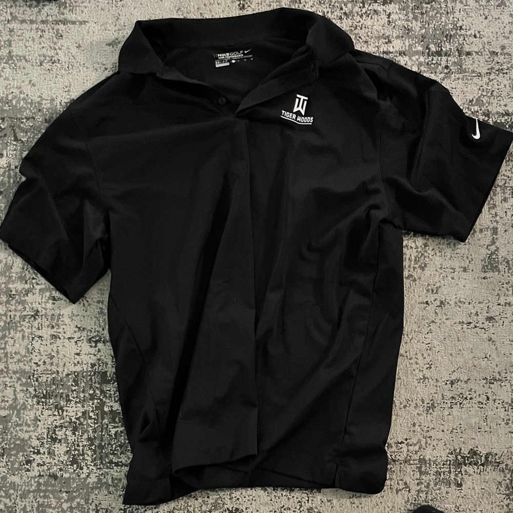 Nike Black Golf Polo Shirt Tiger Woods